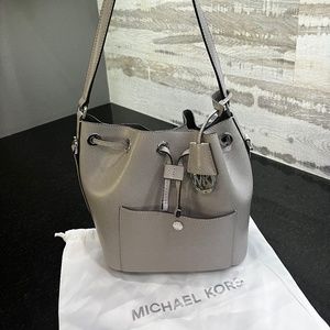 Michael Kors Silver Bucket Bag Purse